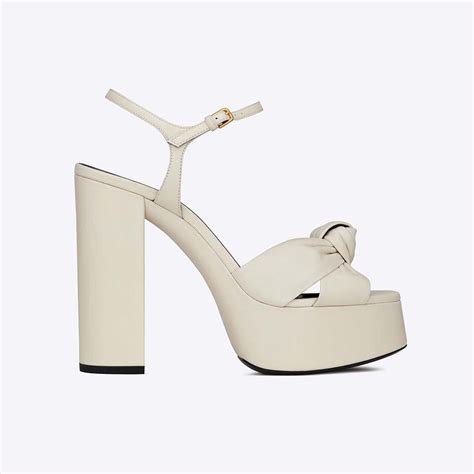 ysl bianca heels white|BIANCA Platform sandals in smooth leather .